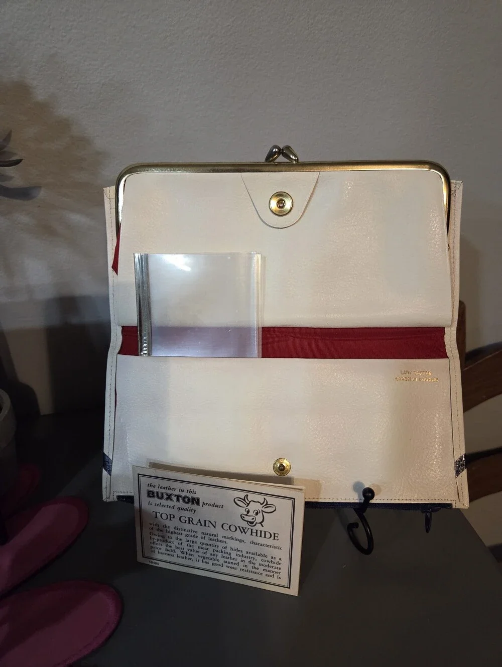 BUXTON LONG WALLET COWHIDE Rare Piece
